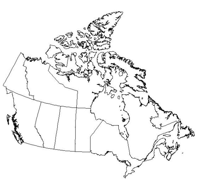 Blank Map Canada Provinces Image