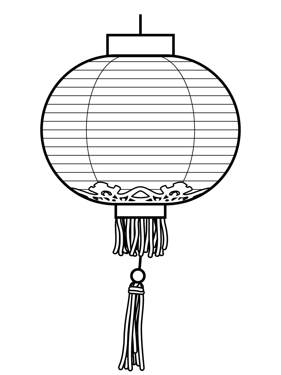 Chinese Lantern Coloring Page Image
