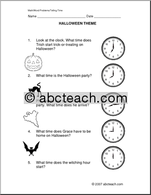 Clock Telling Time Worksheets Word Problems Image