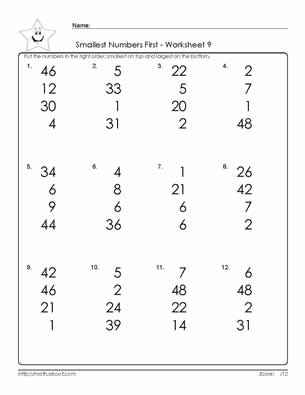 Comparing Numbers Worksheets 1-10 Image
