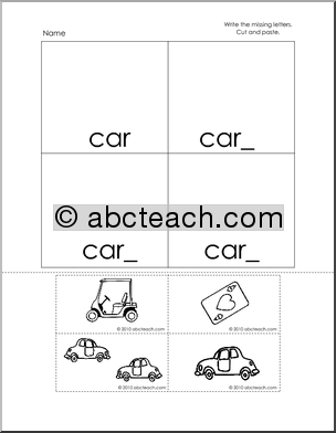Cut and Paste Sight Word Worksheets Image