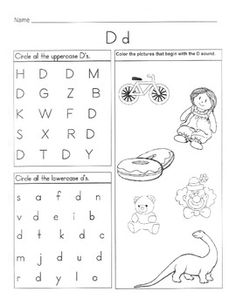 Find Letter D Worksheets Preschool Image