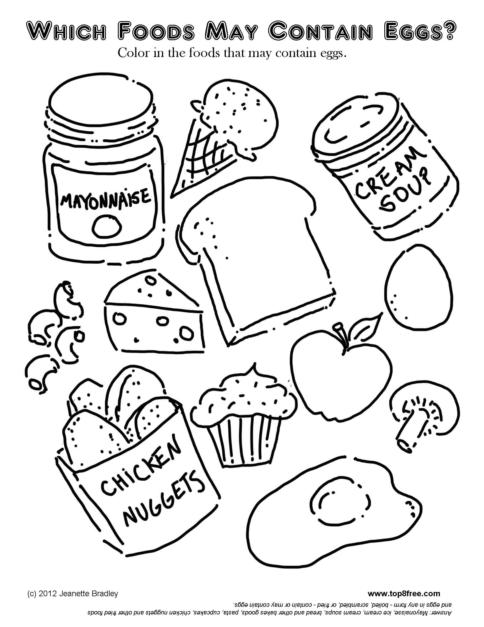 Food Coloring Pages for Kids
