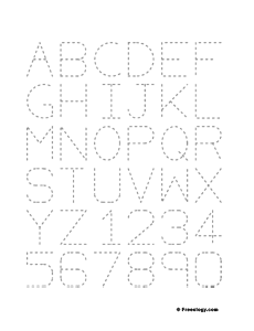 Free Traceable Letters and Numbers Image