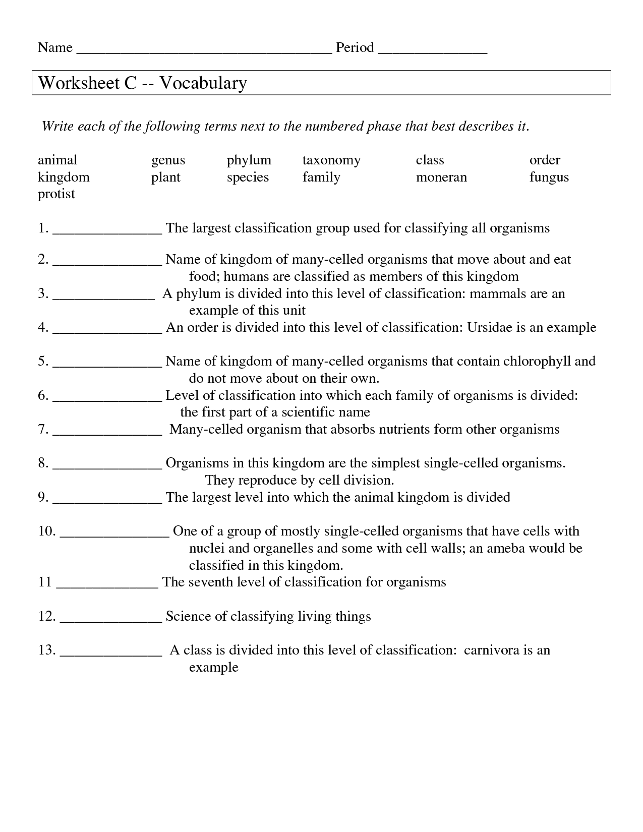15 Plant Classification Worksheet Worksheeto