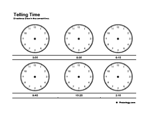 Practice Telling Time Worksheet Printable Image