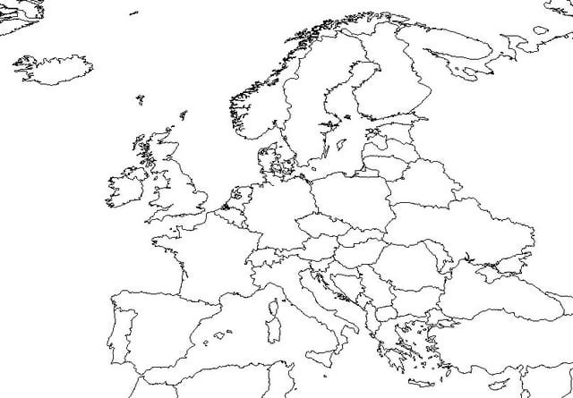 Printable Blank Europe Map Image