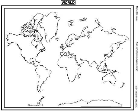 Printable Blank World Map Template Image