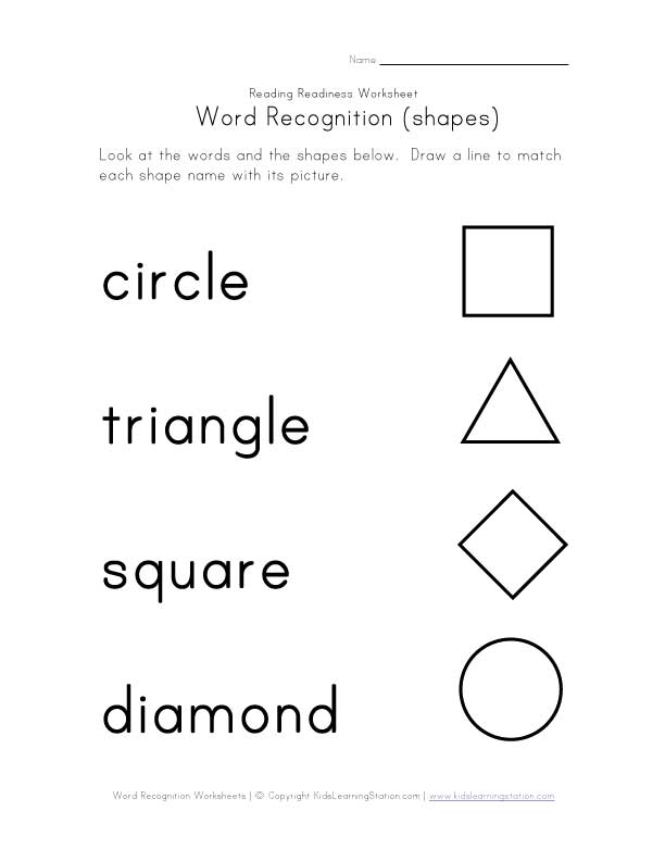 Shape Recognition Worksheets Kindergarten Image