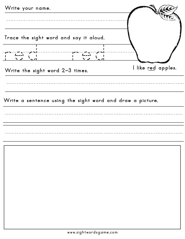 Sight Word Worksheets Image