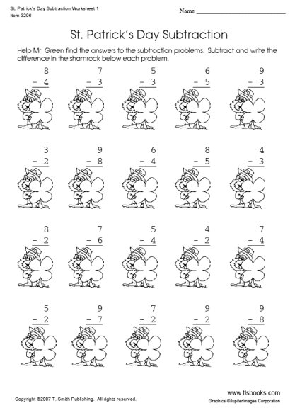 St. Patricks Day Math Worksheets Image