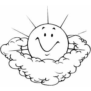 Sun and Clouds Coloring Pages Image