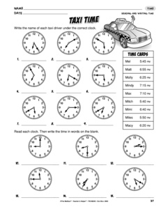 Telling Time Worksheets 5 Minutes Image