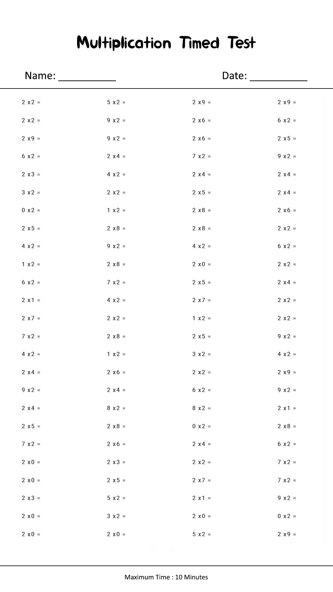 Examples Of Timed Tests Include