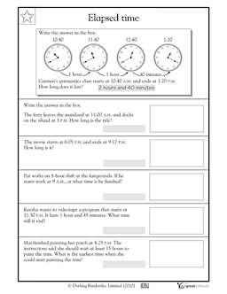 3rd Grade Elapsed Time Word Problems Worksheets Image