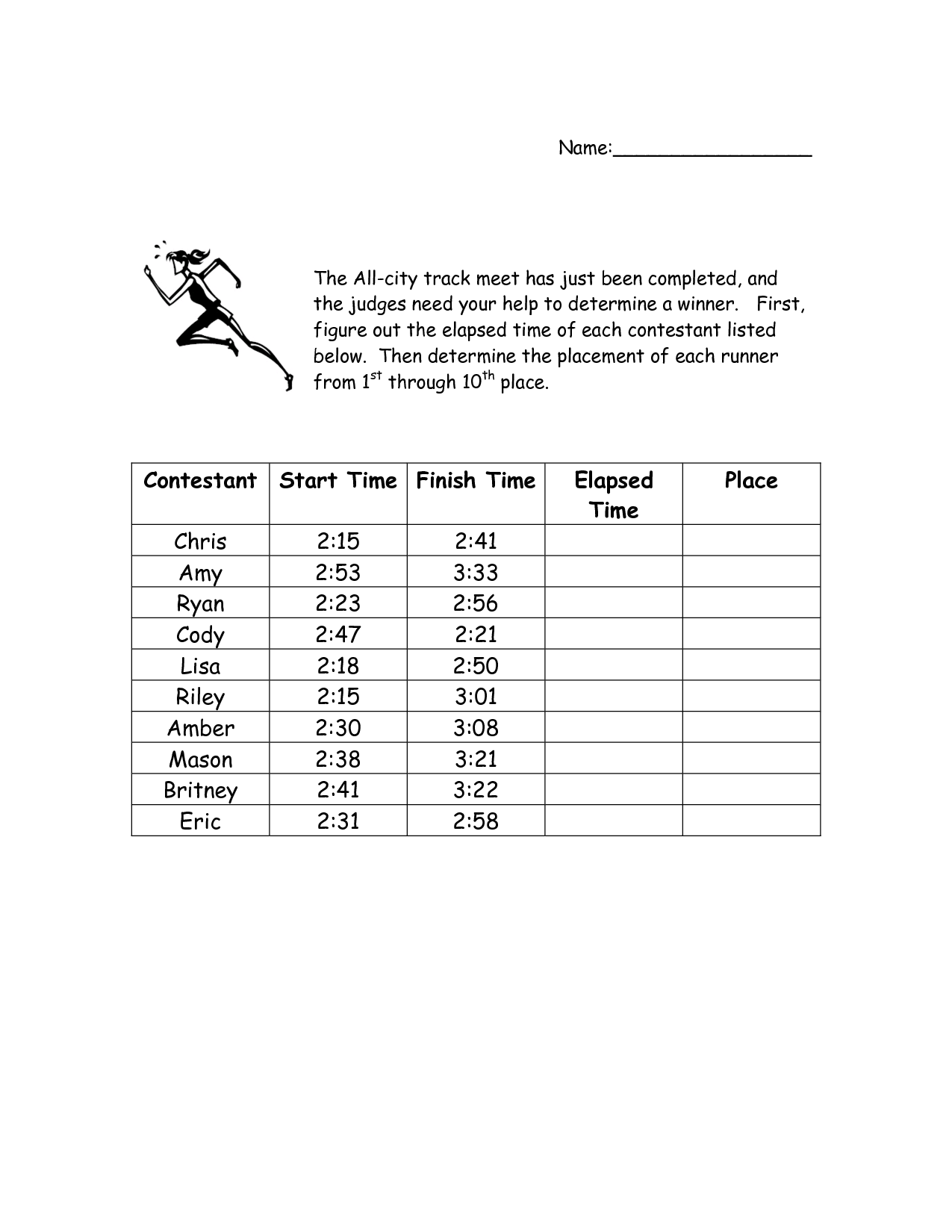 4th Grade Elapsed Time Worksheets Image