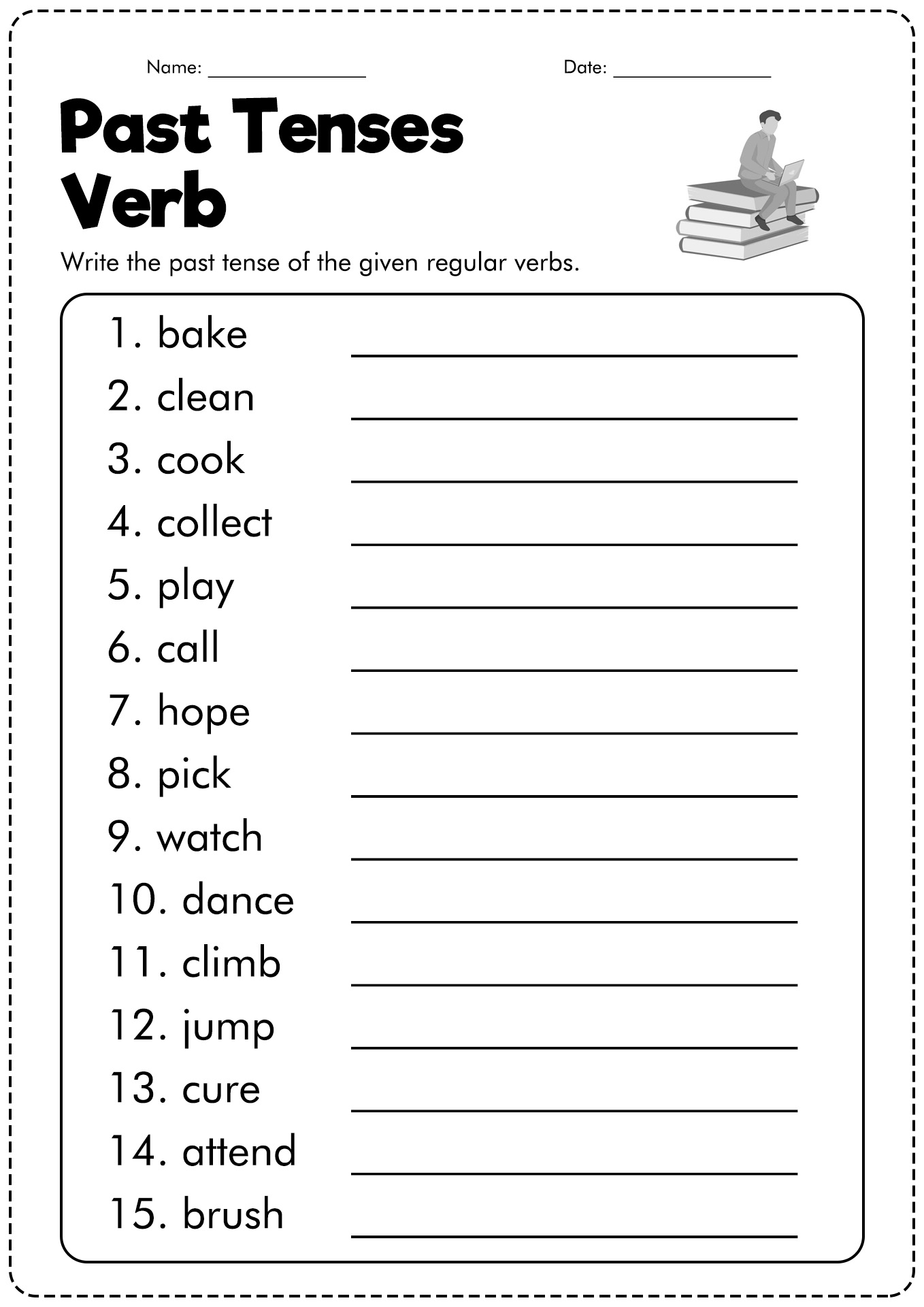 5th Grade Past Tense Verb Worksheet
