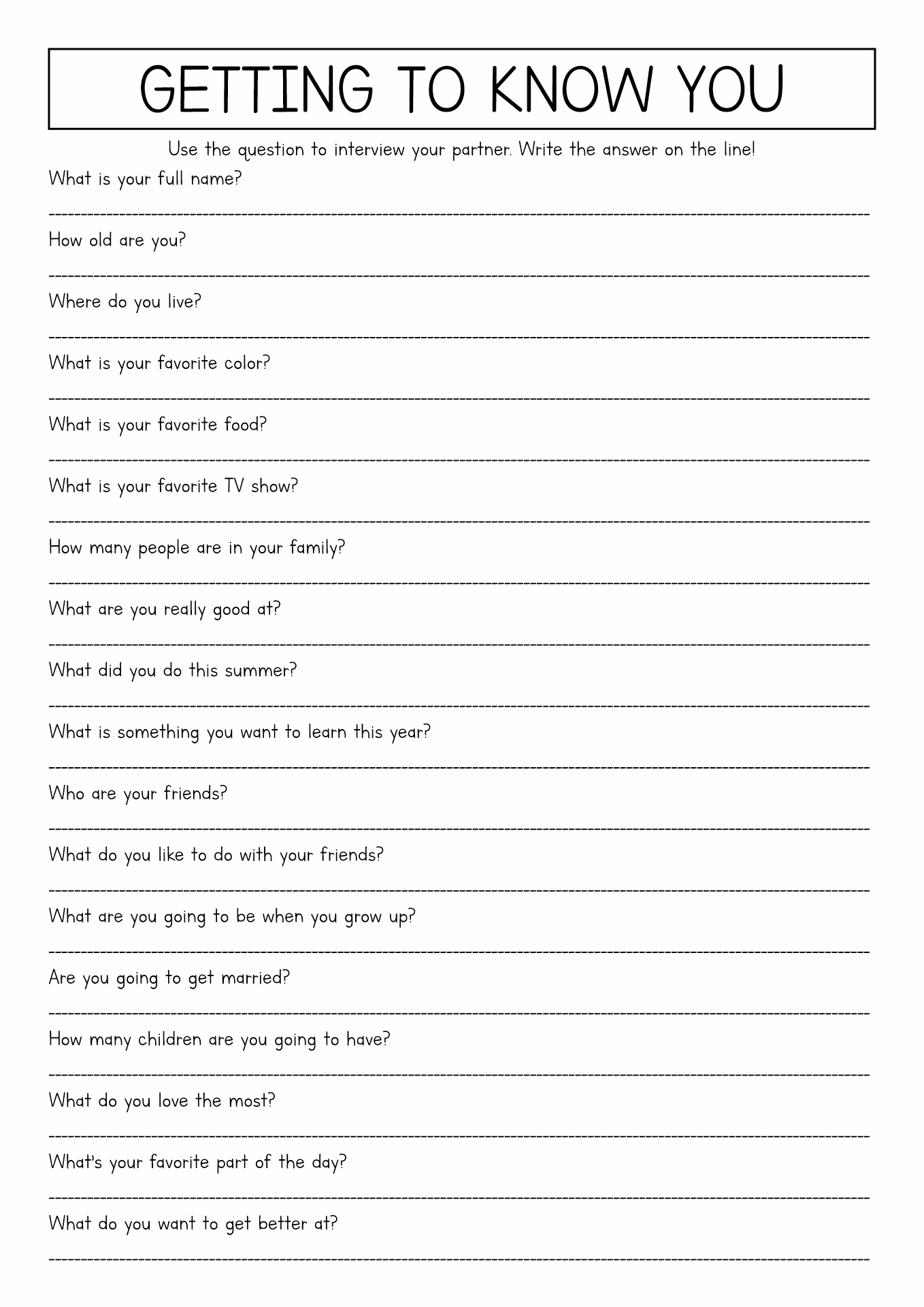 16 Get To Know Me Worksheet Worksheeto
