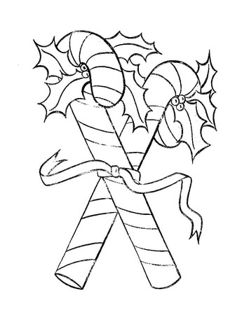 Candy Cane Coloring Pages Printable Image