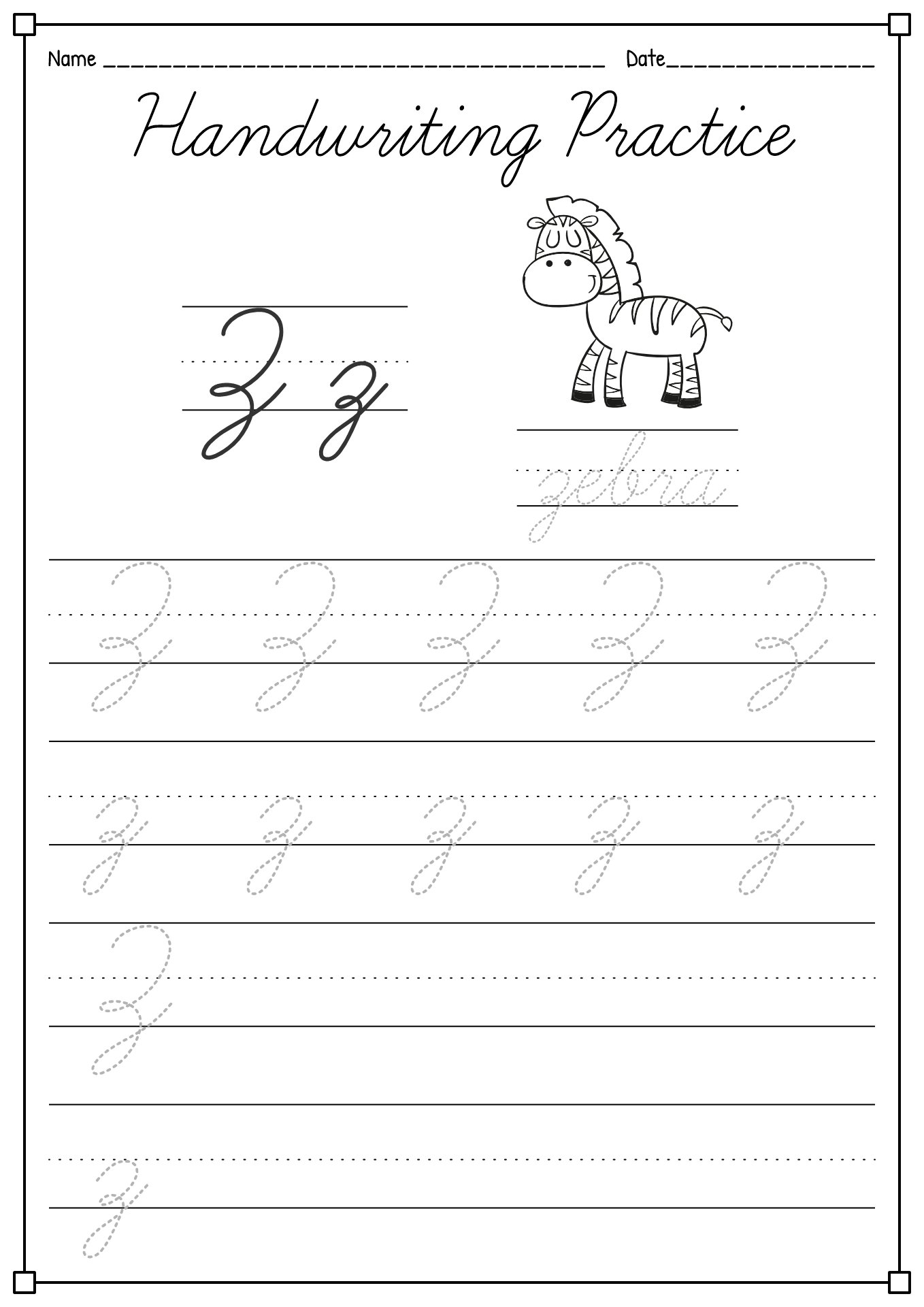 12 Cursive Writing Worksheets With Arrows - Free PDF at worksheeto.com