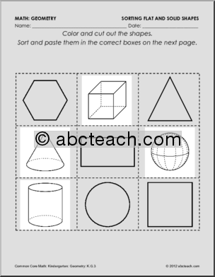 Common Core Kindergarten Shapes Worksheets Image