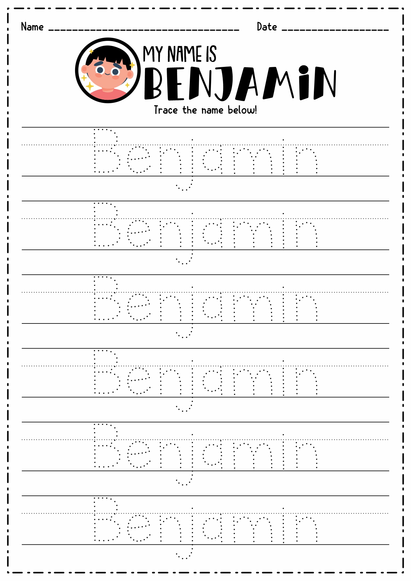 Create Your Own Tracing Name Worksheet Image
