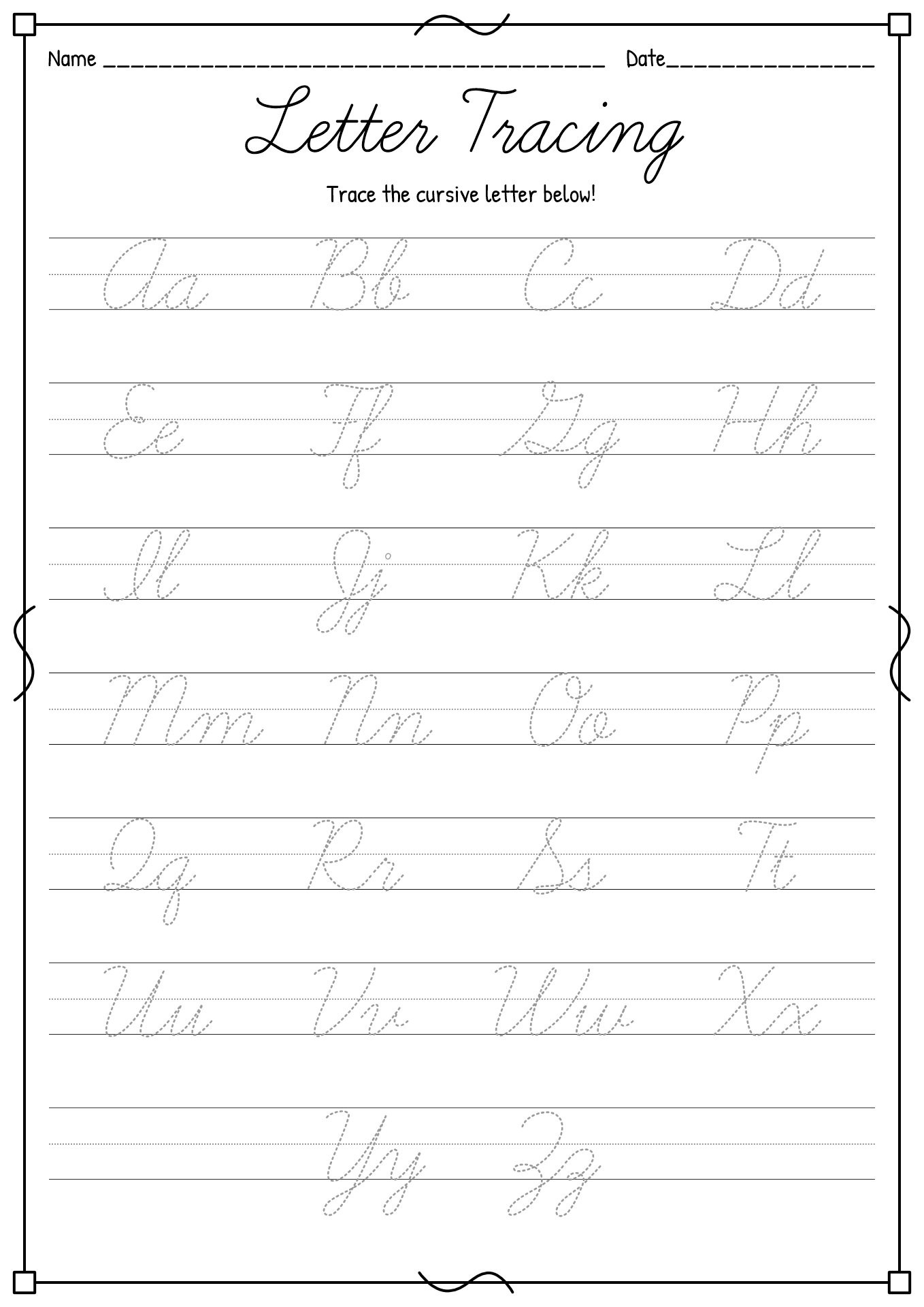 12 Cursive Writing Worksheets With Arrows Free PDF at worksheeto