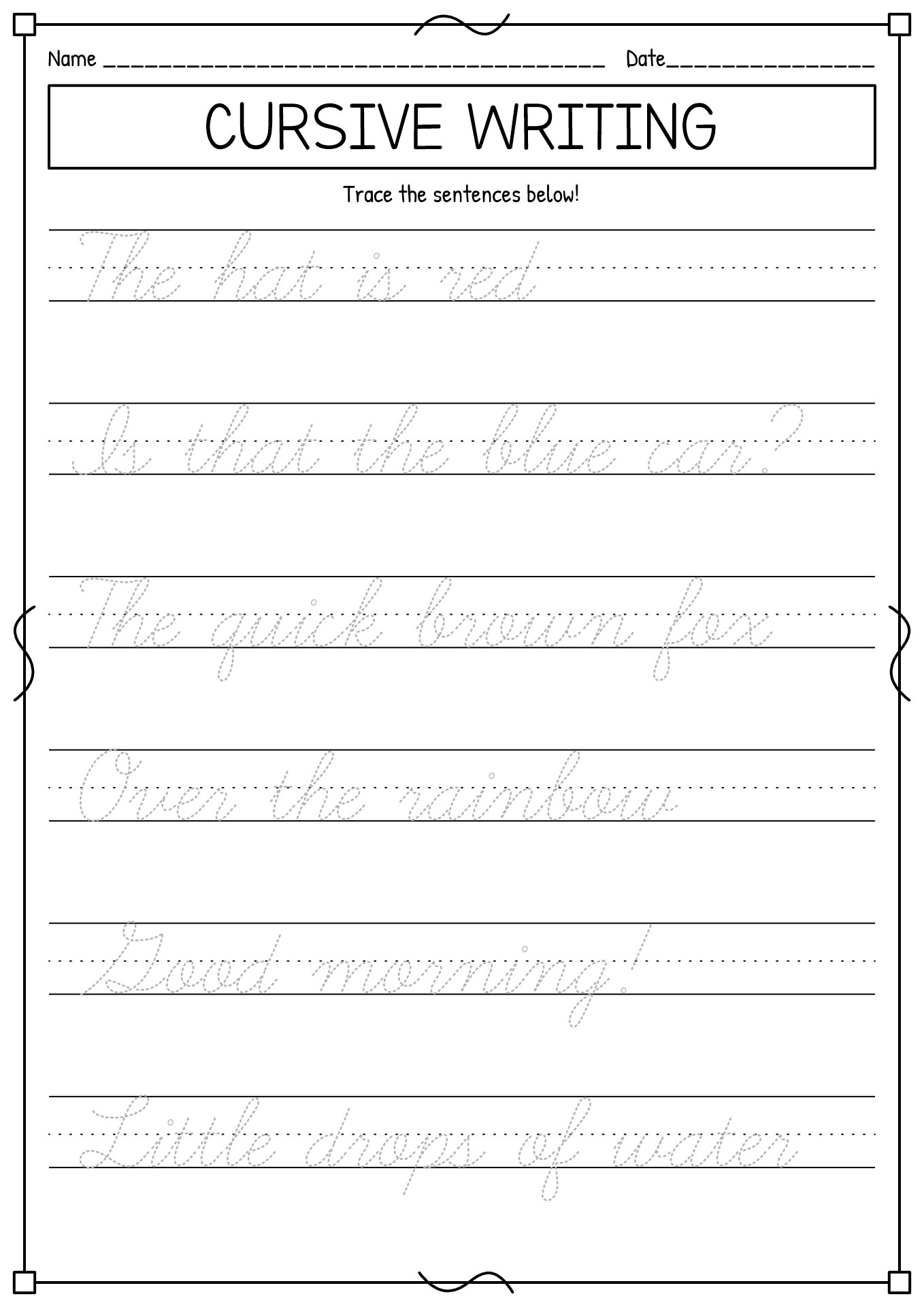 12 Cursive Writing Worksheets With Arrows - Free PDF at worksheeto.com