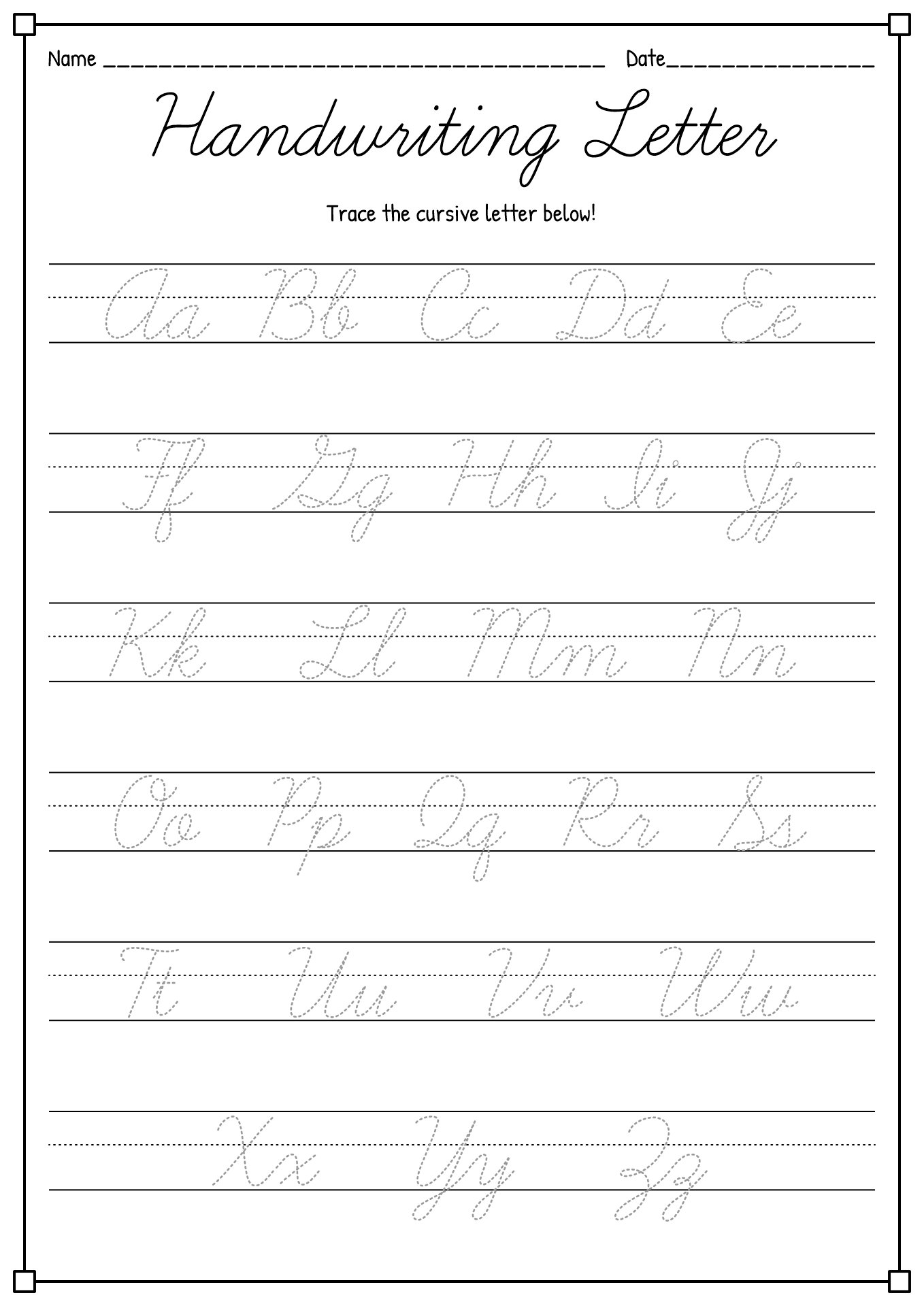 12 Cursive Writing Worksheets With Arrows - Free PDF at worksheeto.com