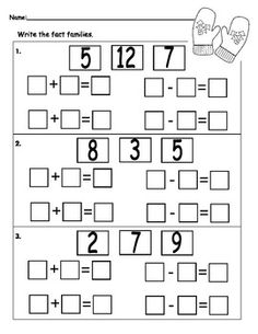 First Grade Fact Family Worksheets Image
