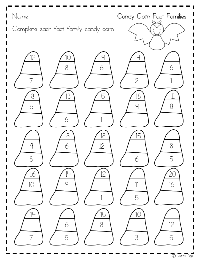 Free Fact Family Worksheets
