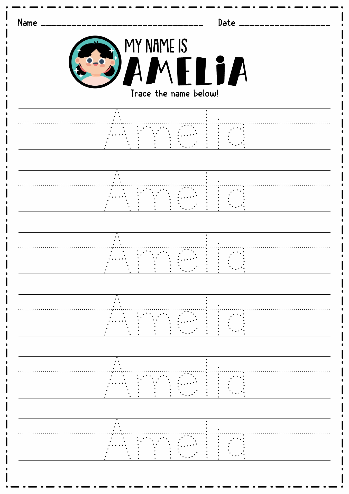 Free Printable Preschool Name Worksheets Image