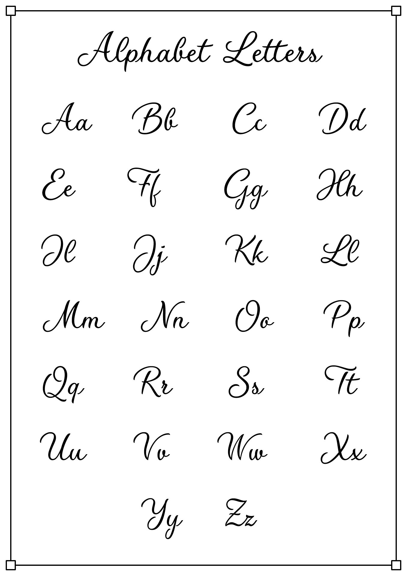 Handwriting Alphabet Letters