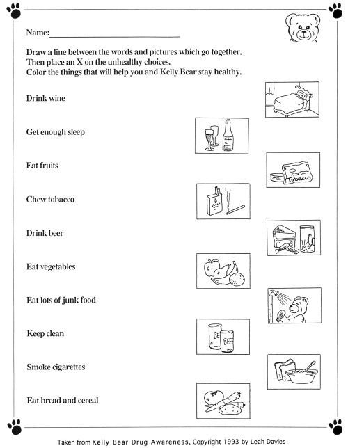 Healthy Activities Worksheets Image