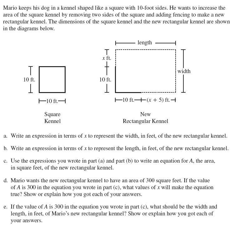 MCAS Math Open Response Answer Sheet Image