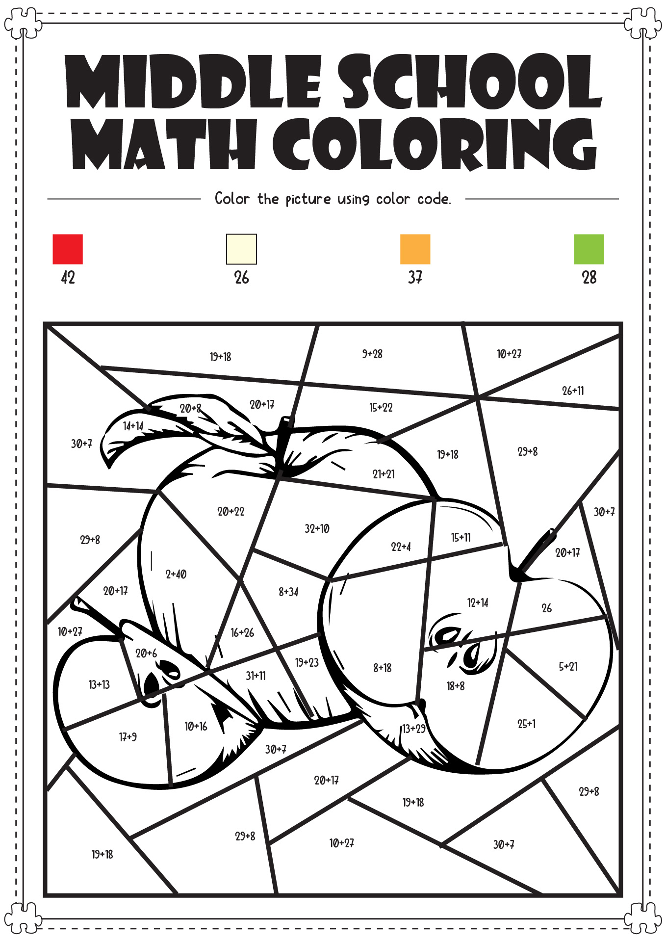 Middle School Math Coloring Sheets