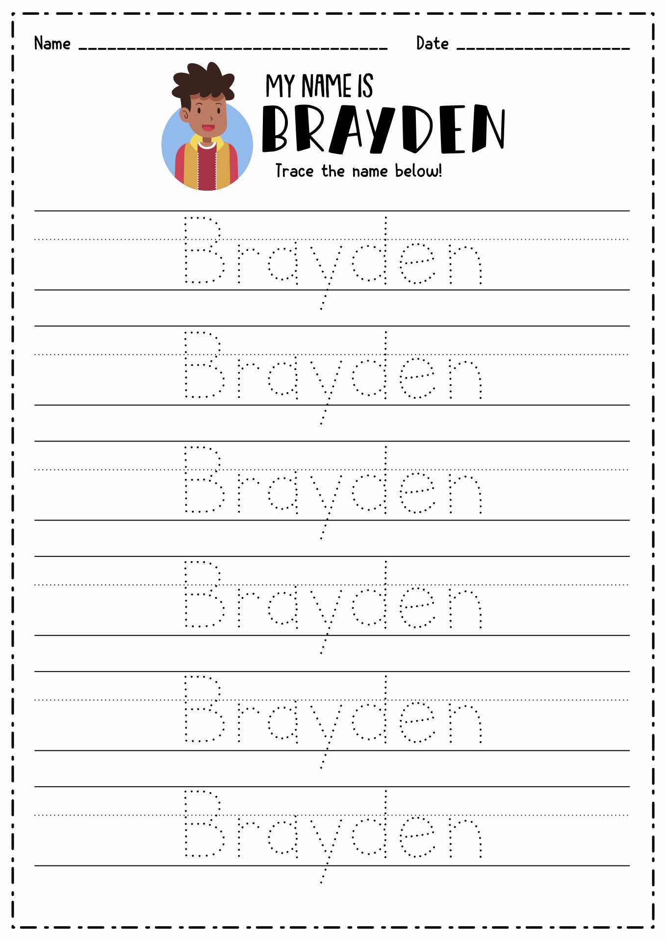 14 Best Images of Create Name Tracing Worksheets - Create ...