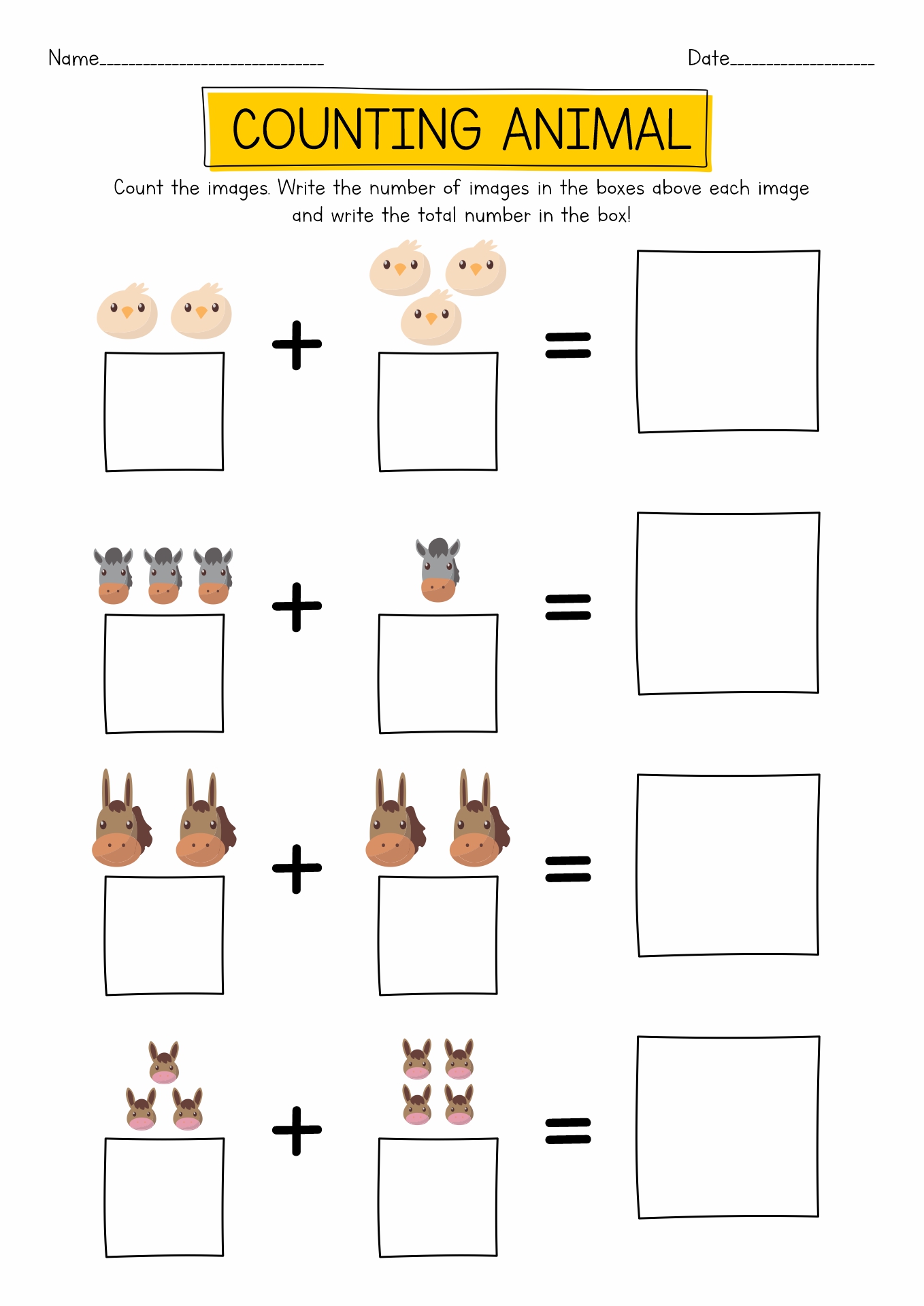 Pets Worksheet Preschool Math Image