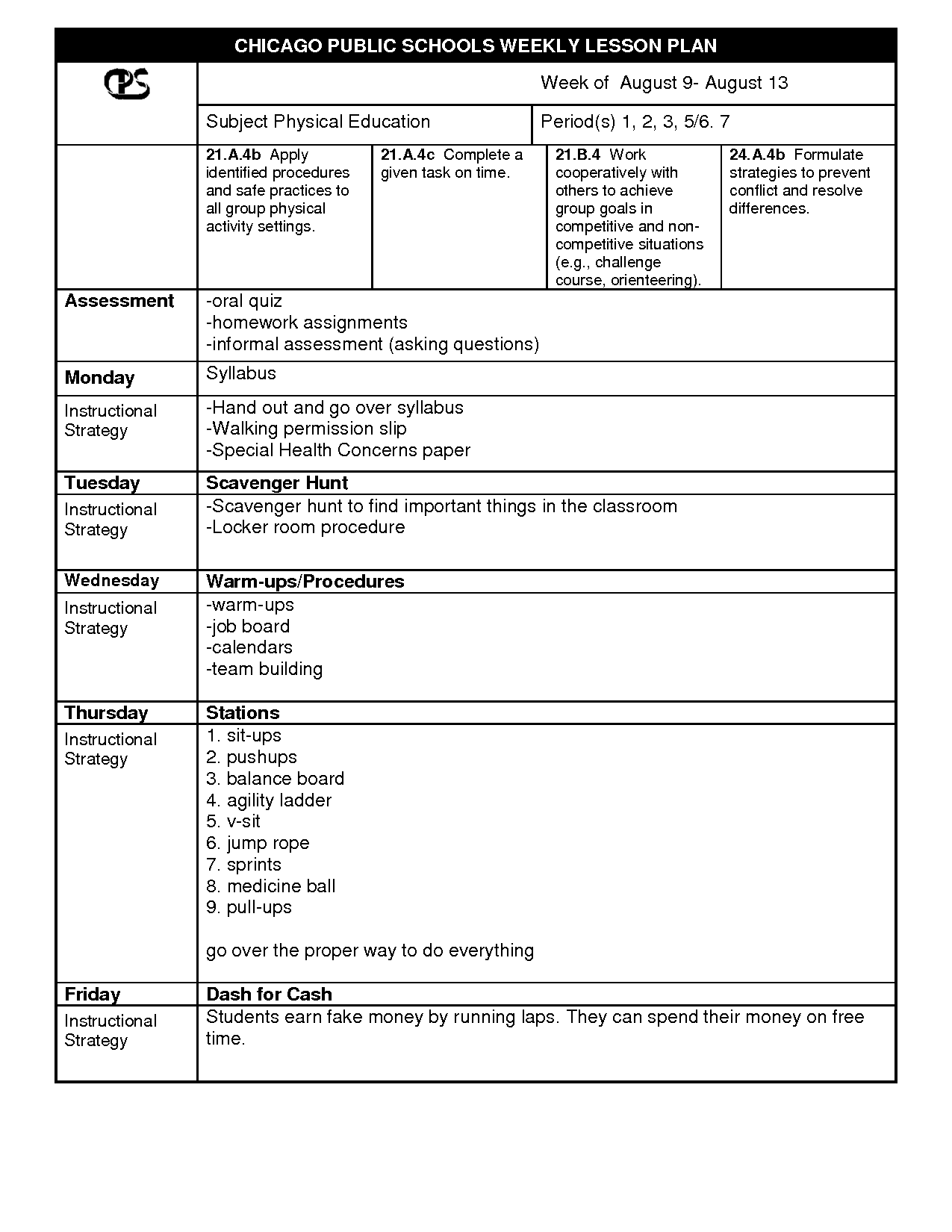Physical Education Lesson Plans Image