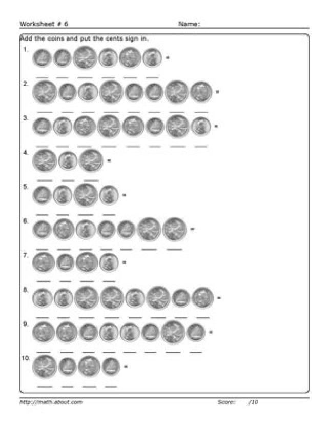Printable Counting Coins Worksheets Image