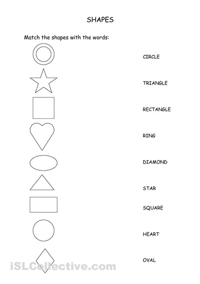 Shape Words Worksheets Kindergarten Image