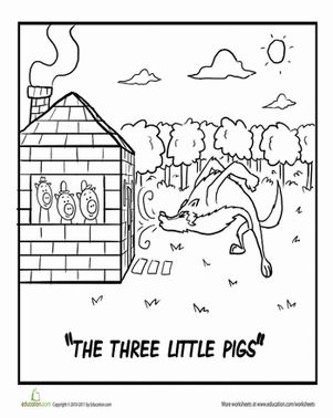 Three Little Pigs Coloring Sheet Image