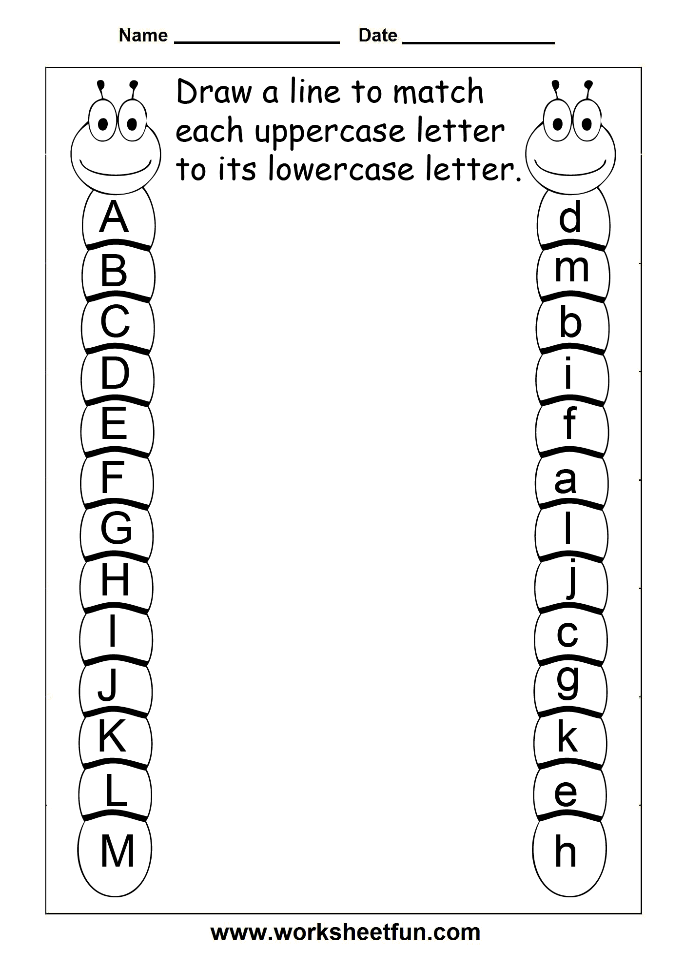 Uppercase Lowercase Letters Worksheet Image