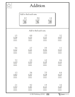 1st & 2nd Grade Math Worksheets Image