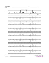 Alphabet Handwriting Worksheets for Kindergarten Image