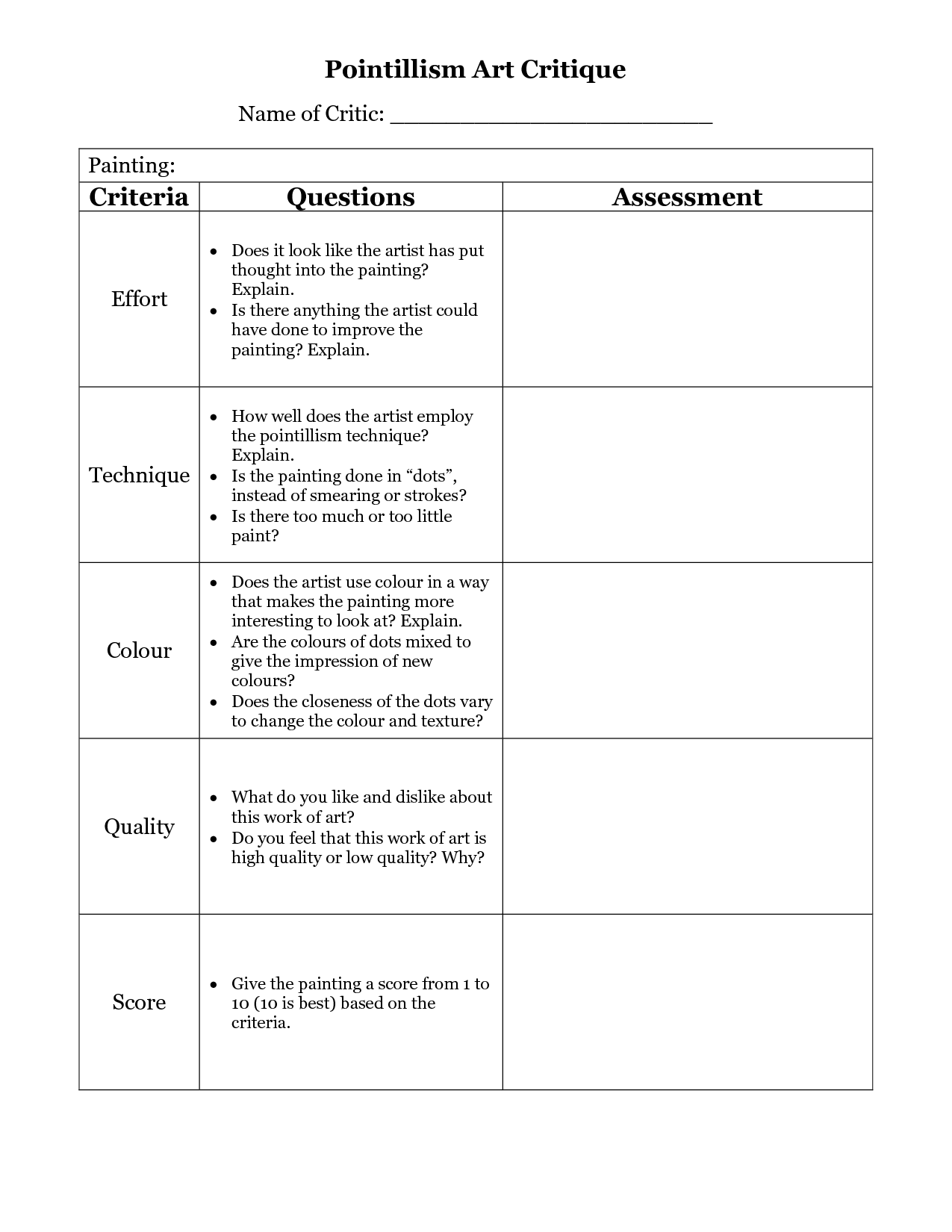 11 Art Questions Worksheet Worksheeto 11-art-questions-worksheet-worksheeto