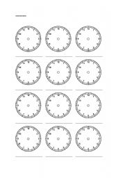 Blank Clock Face Worksheets
