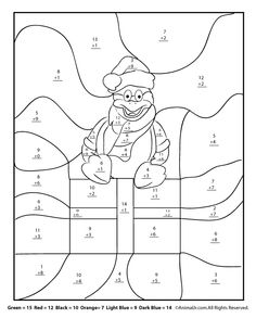 Christmas Math Addition Coloring Worksheet Image