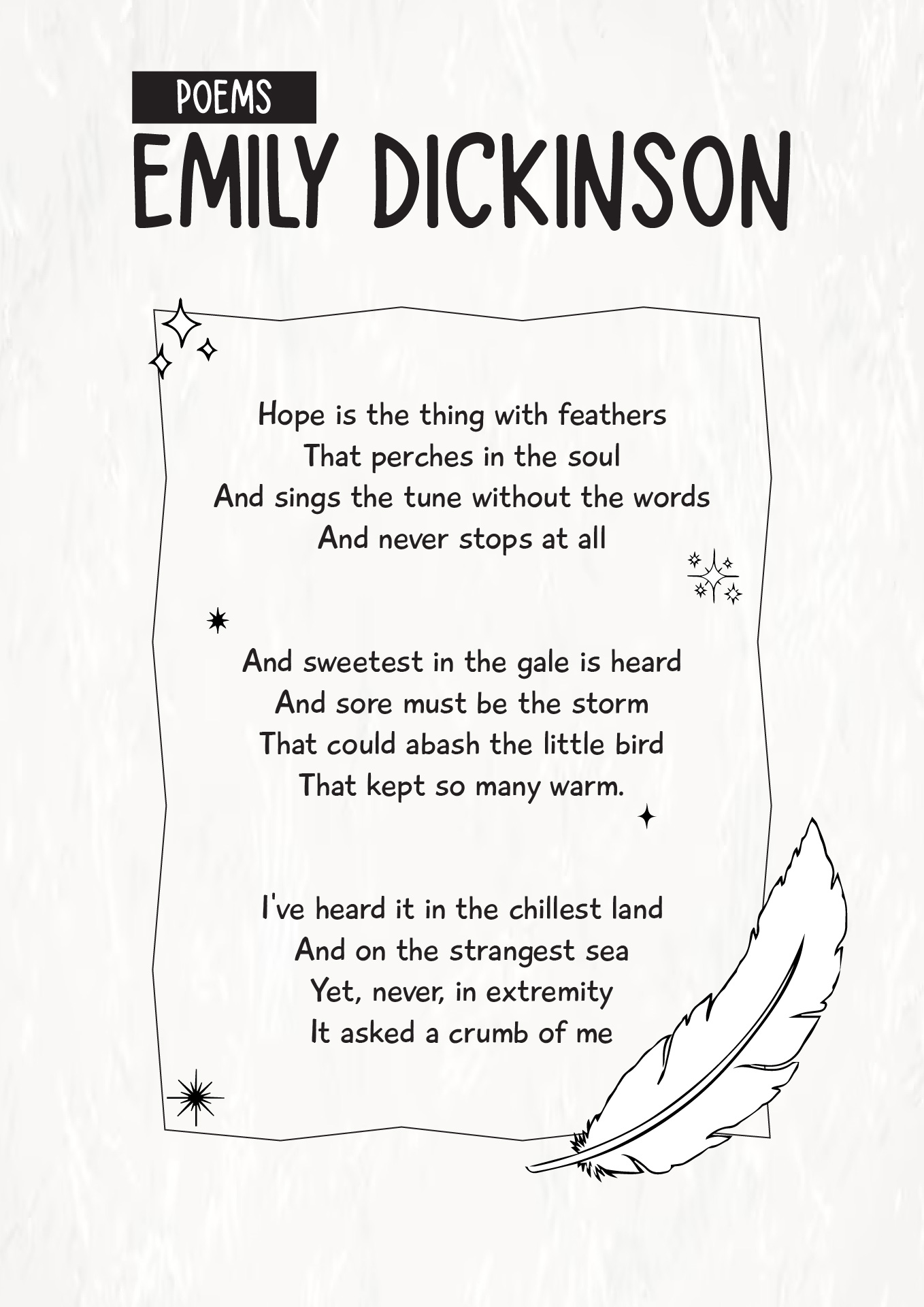 Emily Dickinson Printable Poems