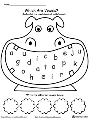 Find and Circle the Vowel Worksheet Image